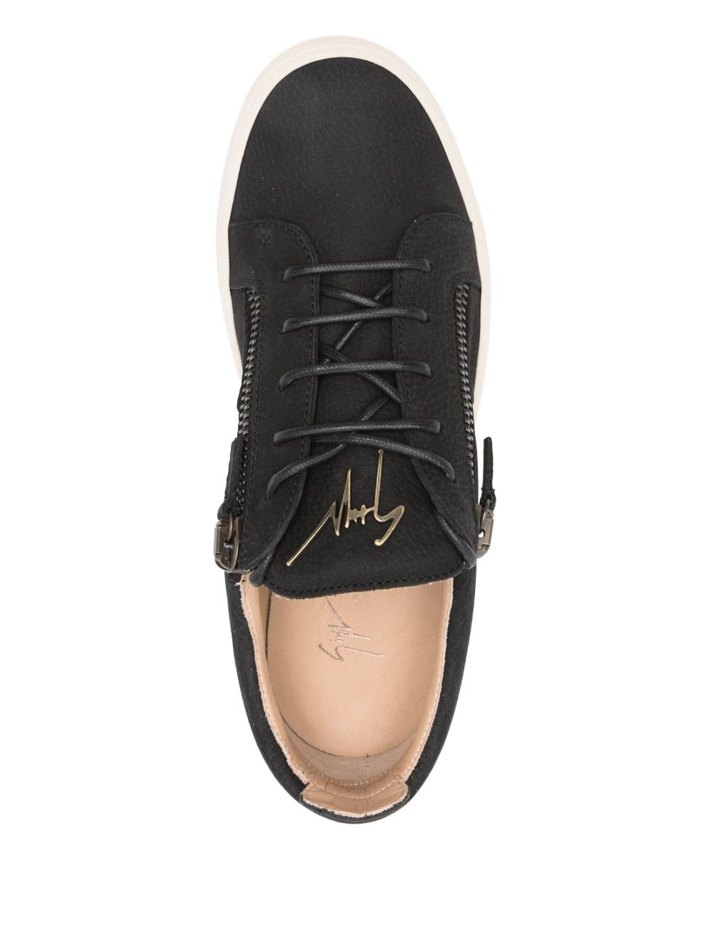 zip-detail lace-up sneakers - 4