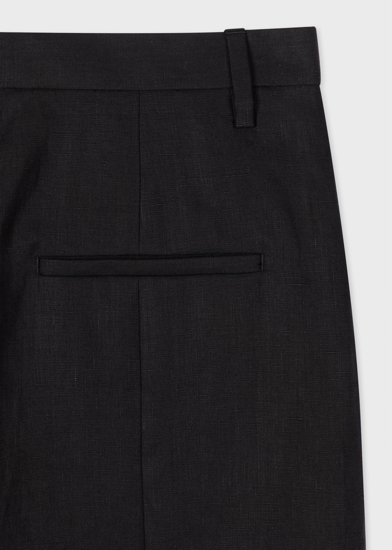 Black Linen Tailored Shorts - 2