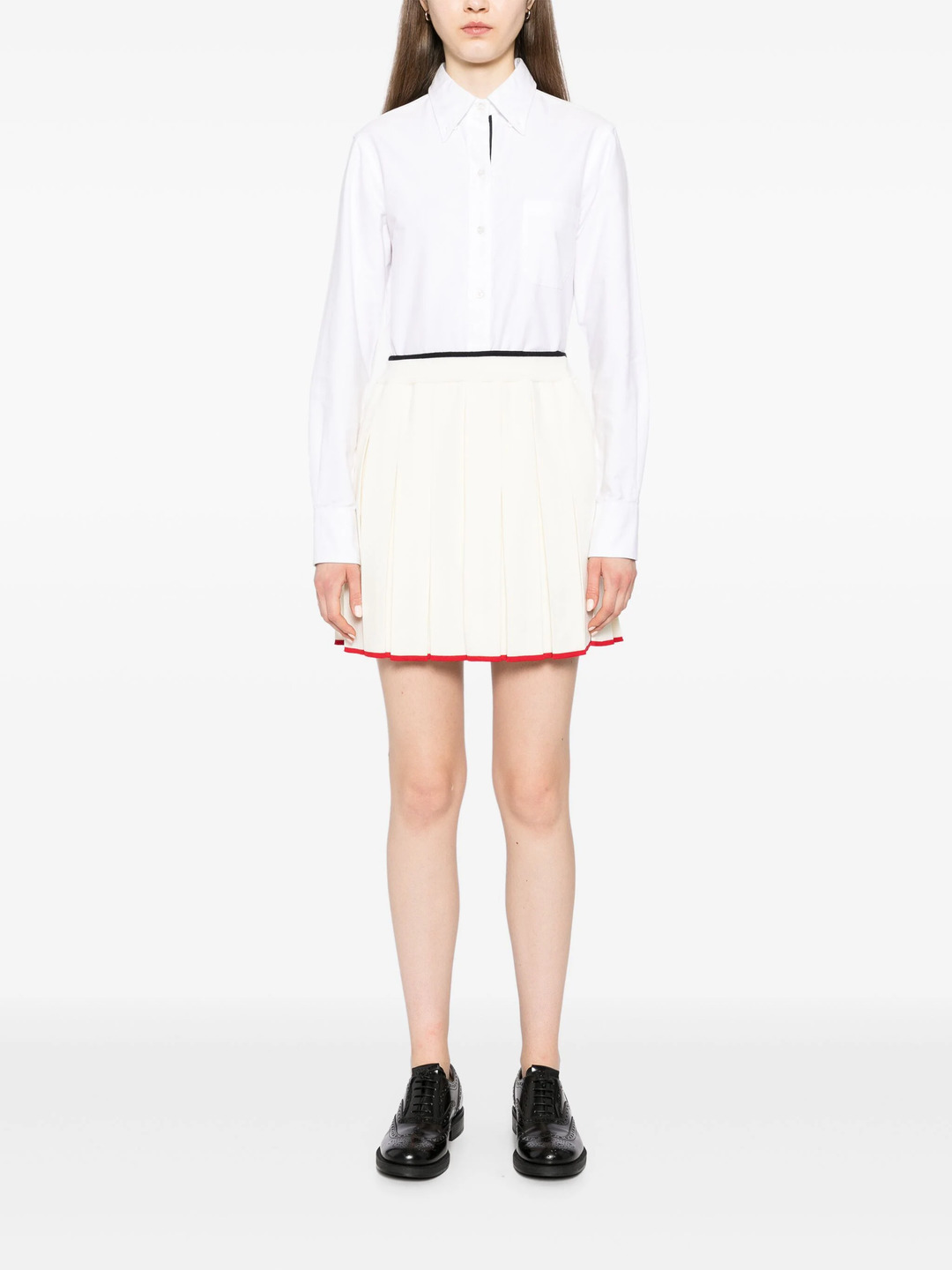 Full Needle Stitch Mini Pleated Skirt - 2