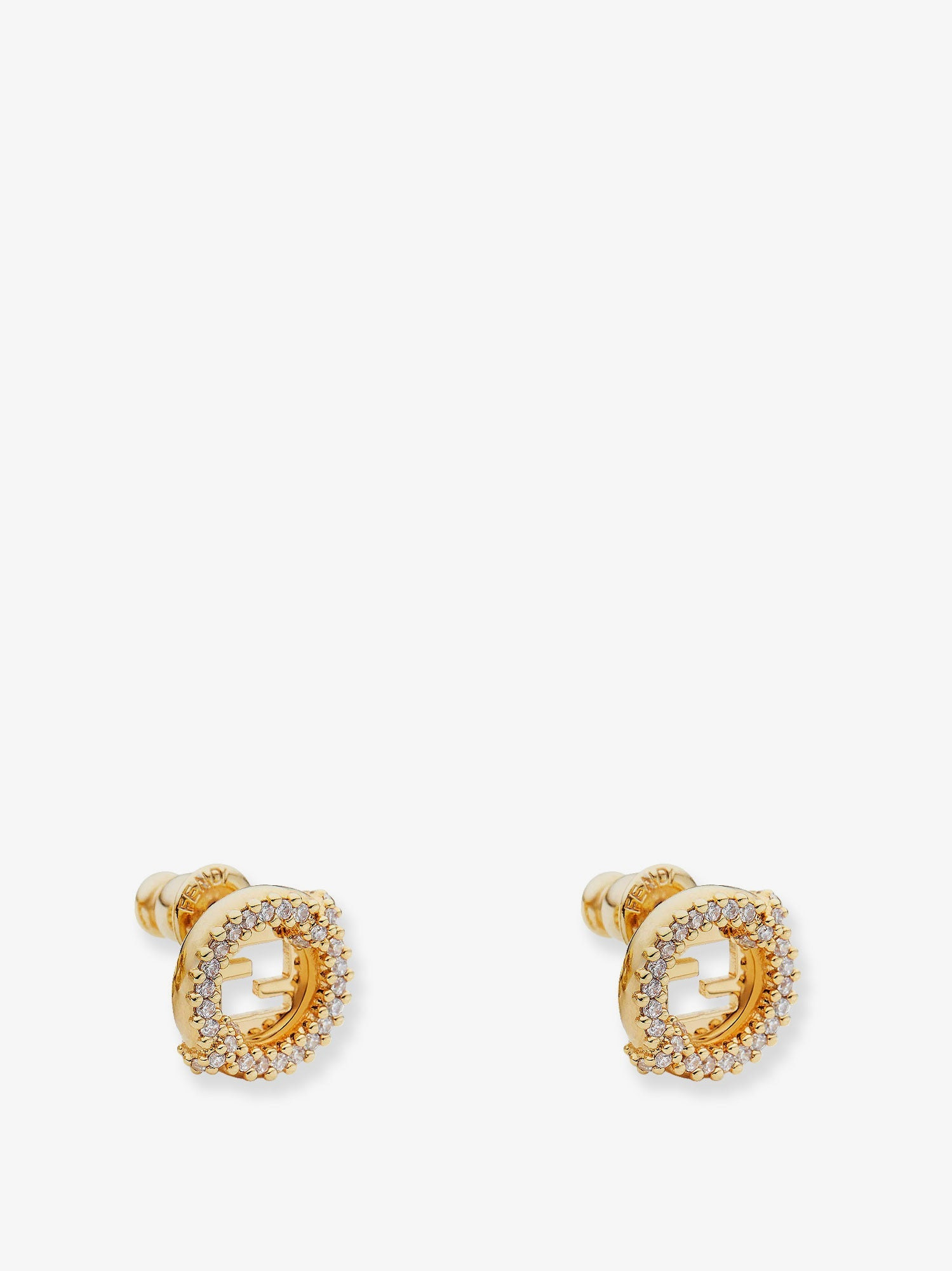 Fendi Everround Metal Earrings With Rhinestones - 2