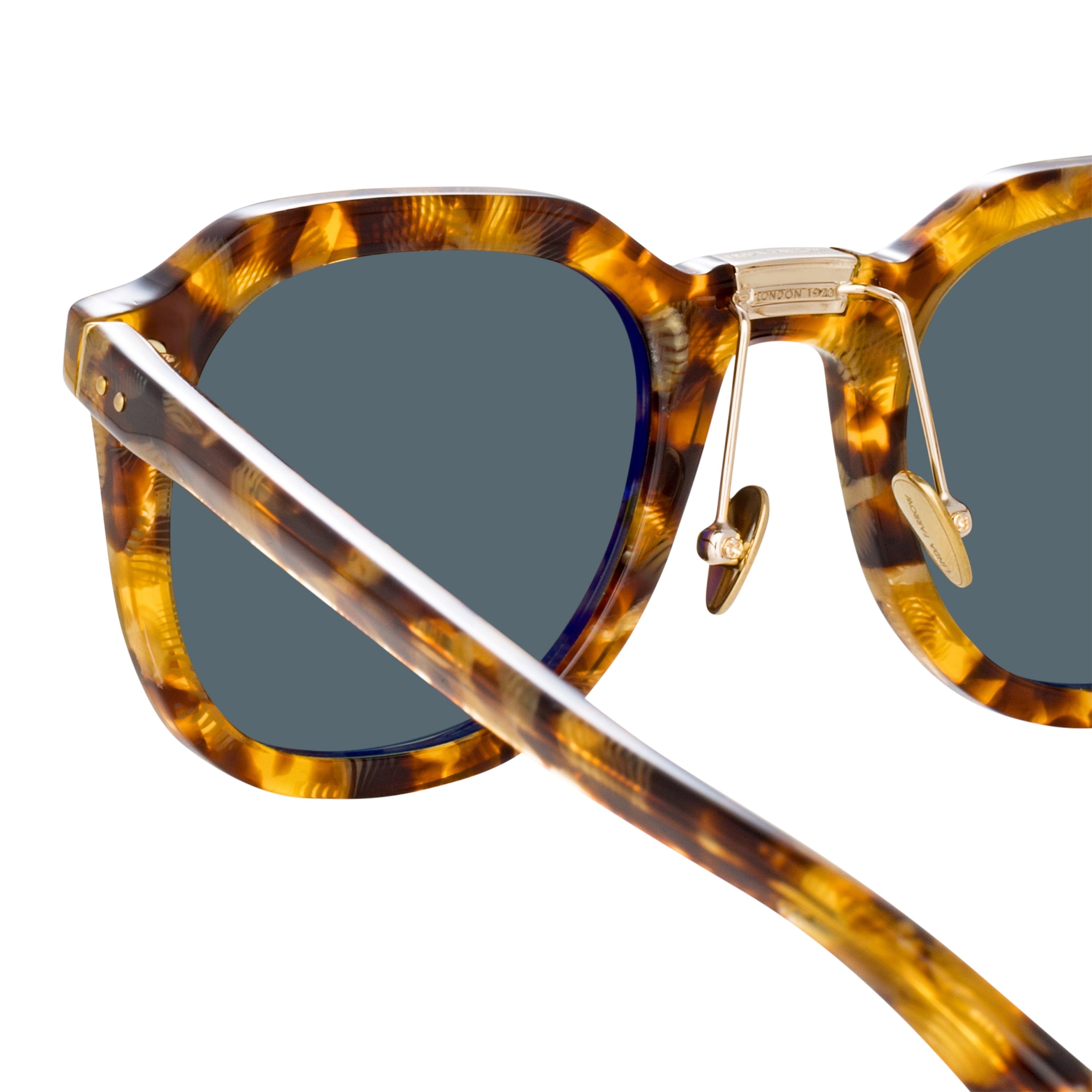 FLETCHER ANGULAR SUNGLASSES IN TOBACCO TORTOISESHELL AND GREEN - 4