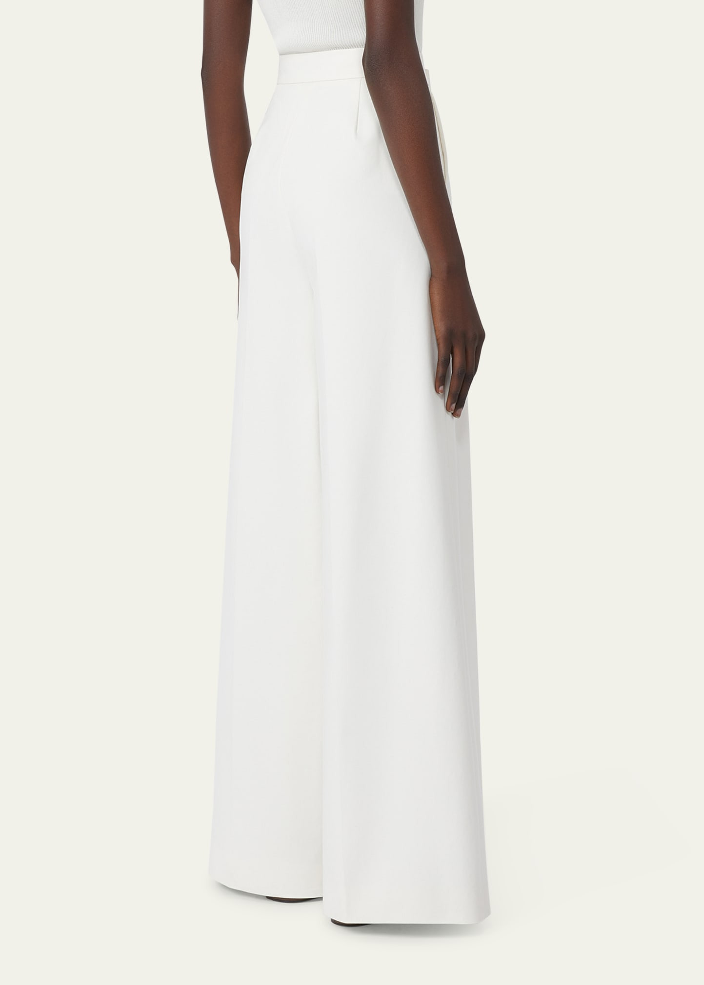 Cotton Wide-Leg Tailored Pants - 3