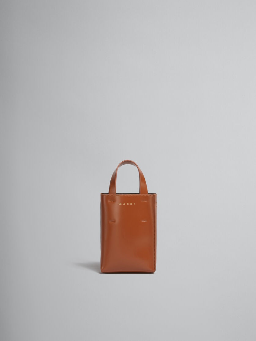 MUSEO NANO BAG IN BROWN LEATHER - 1