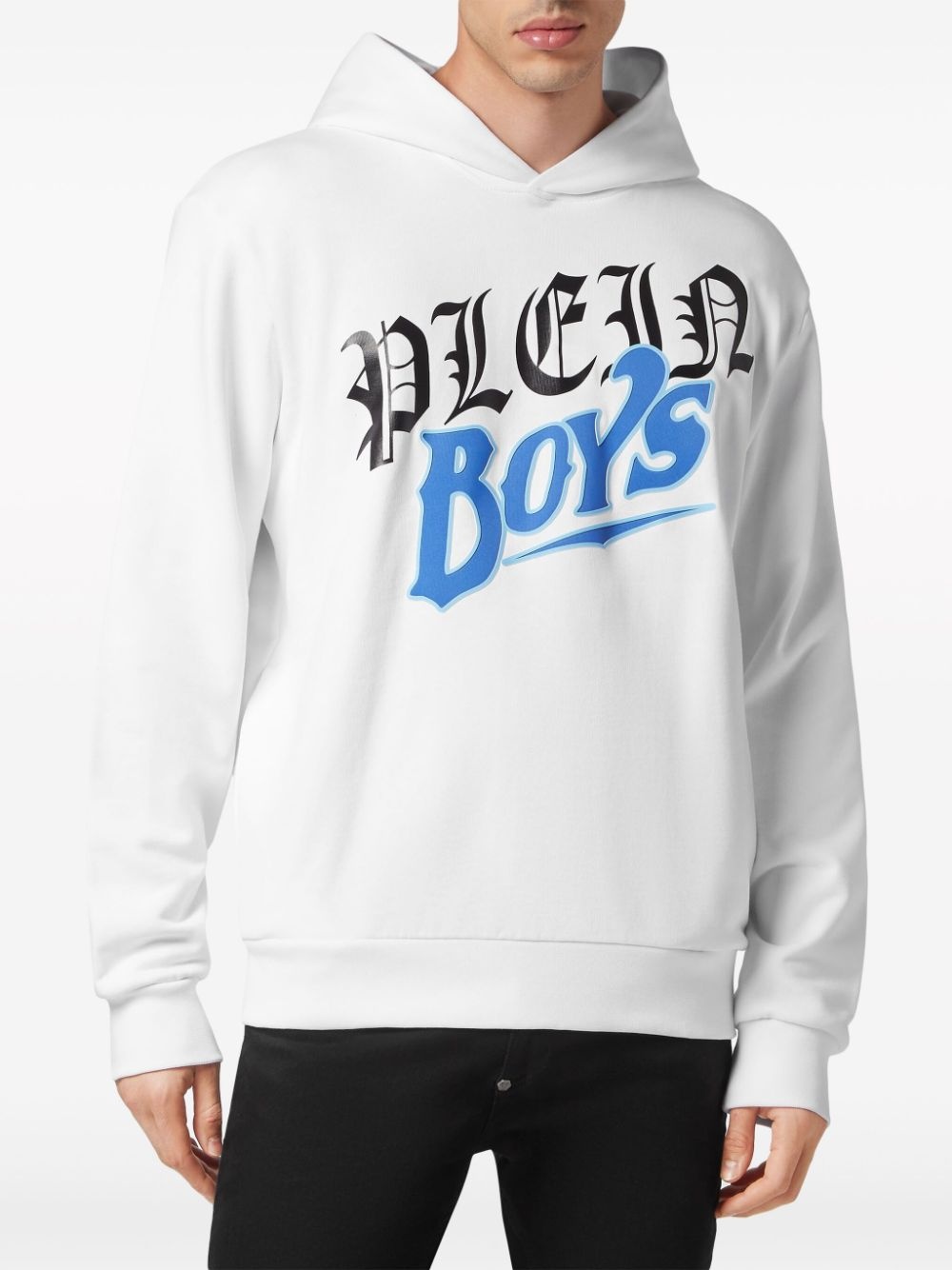 logo-print cotton hoodie - 3