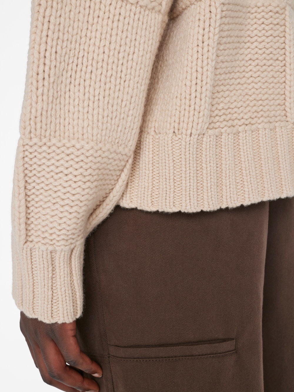 Grid Sweater in Oatmeal - 5
