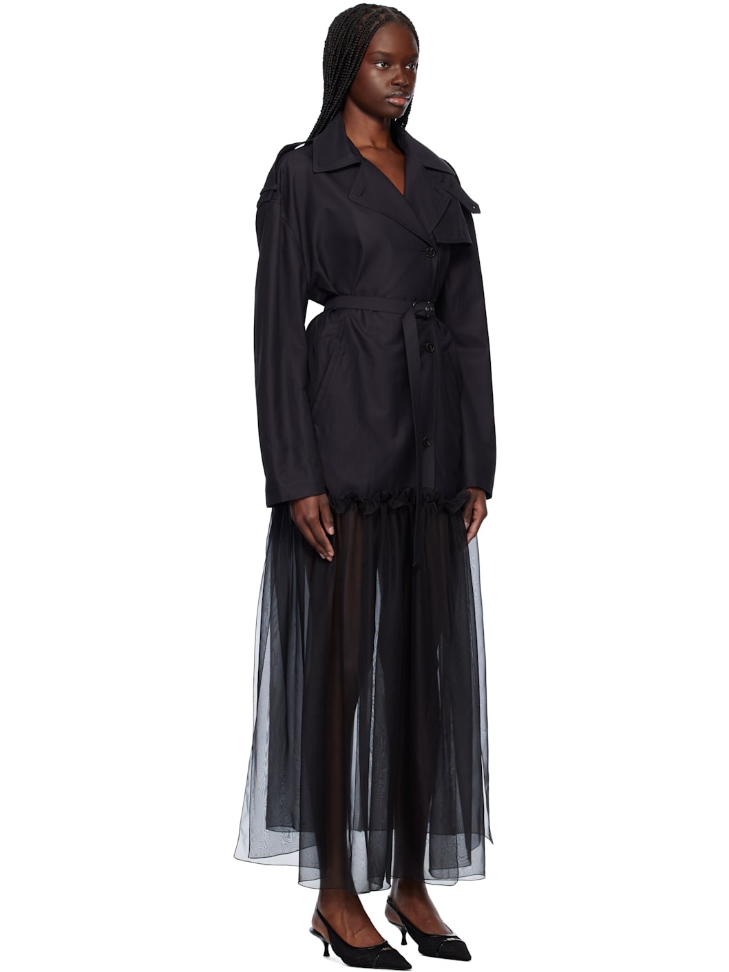 Black Mia Hybrid Trench Coat - 2