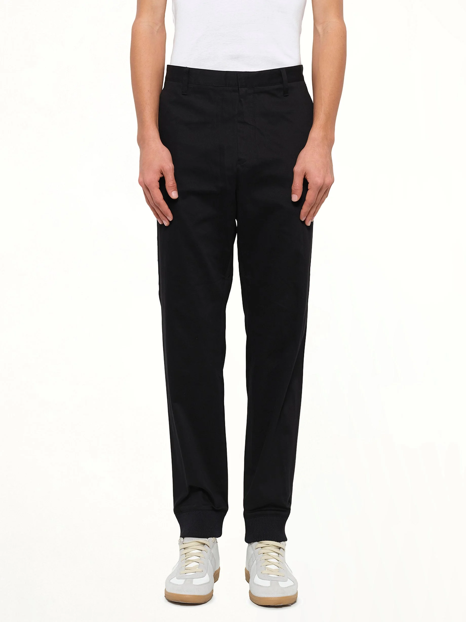 Jog Pant W Rib in Black - 1