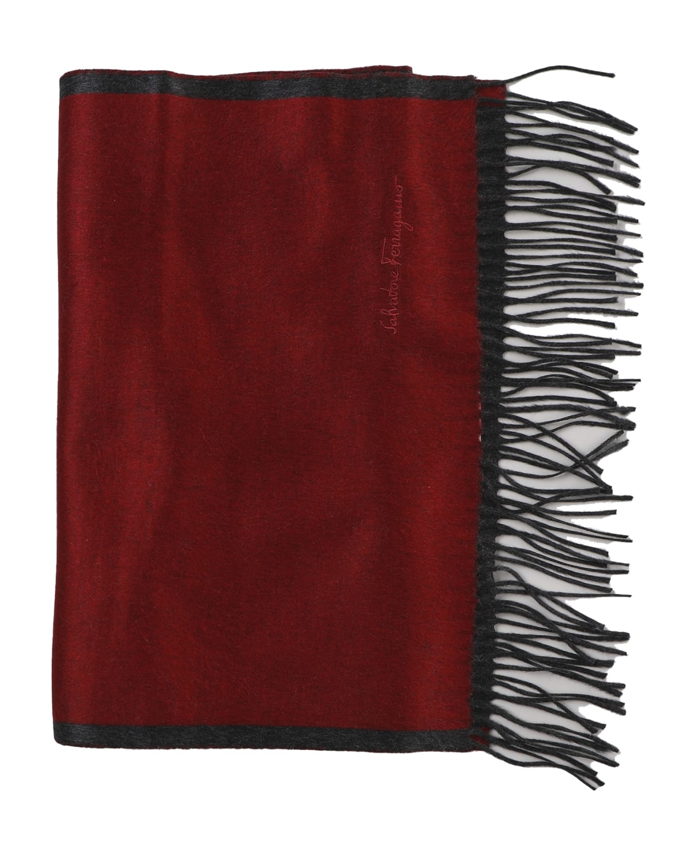 Cashmere Scarf With Embroidered Lettering - 1
