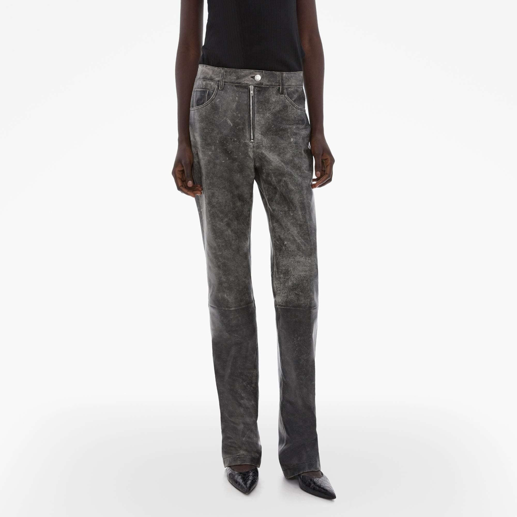 LEATHER 5-POCKET PANT - 3