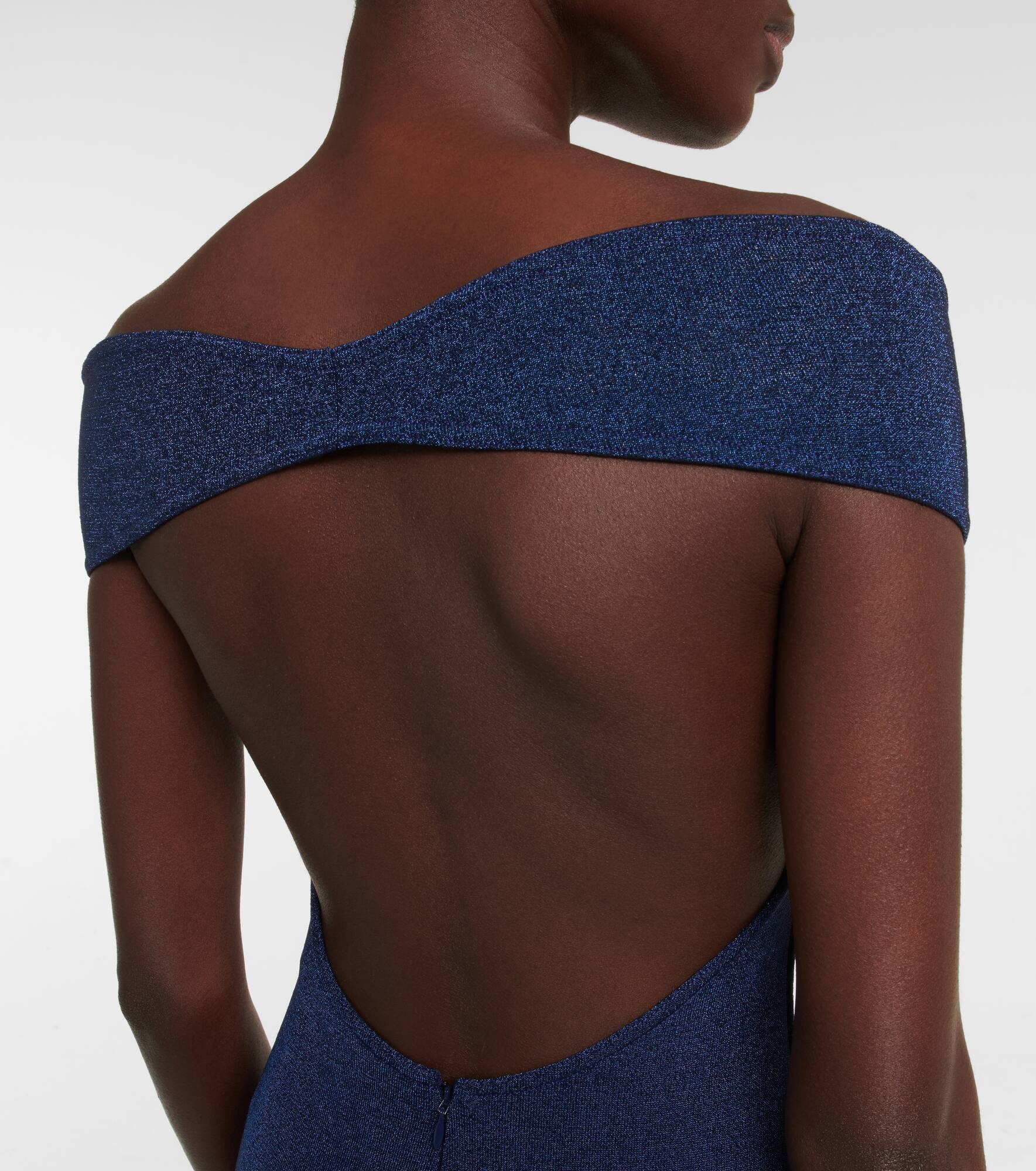 Off-shoulder wool-blend Lurex® gown - 5