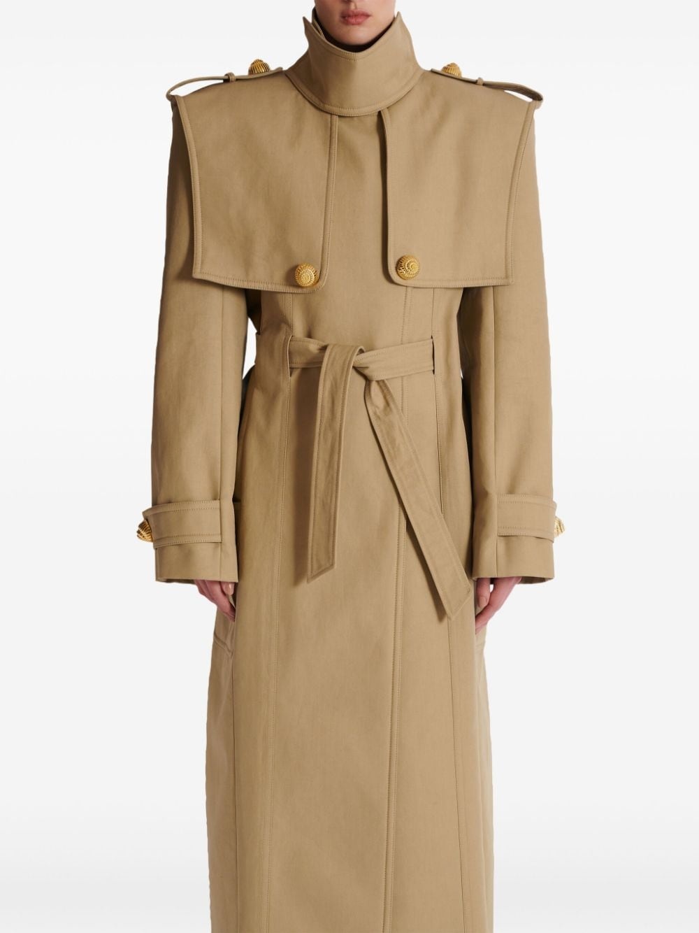 belted cotton trench coat - 5