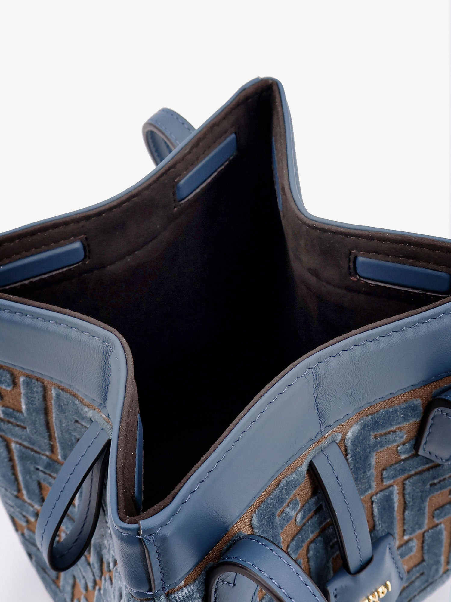 Fendi Convertible Bucket Bag In Velvet With All-Over Ff Logo - 5