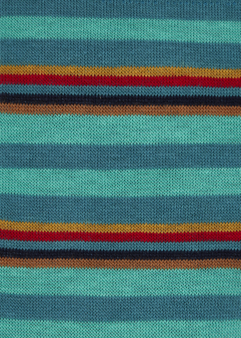 Turquoise 'Artist Stripe' Placement Socks 3