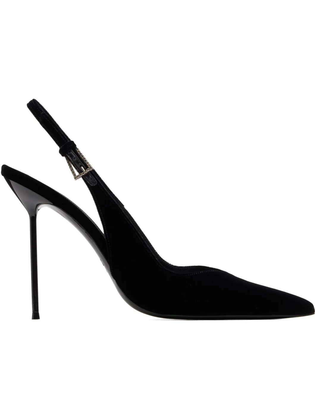 Black Lidia Buckle Slingback 105 Heels - 1