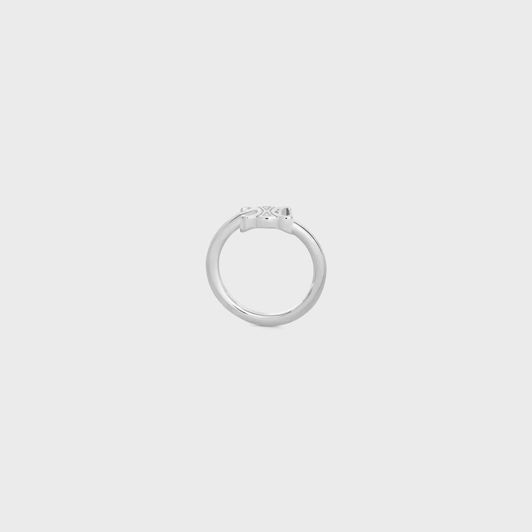 Triomphe Asymmetric Ring in Brass with Rhodium Finish - 1