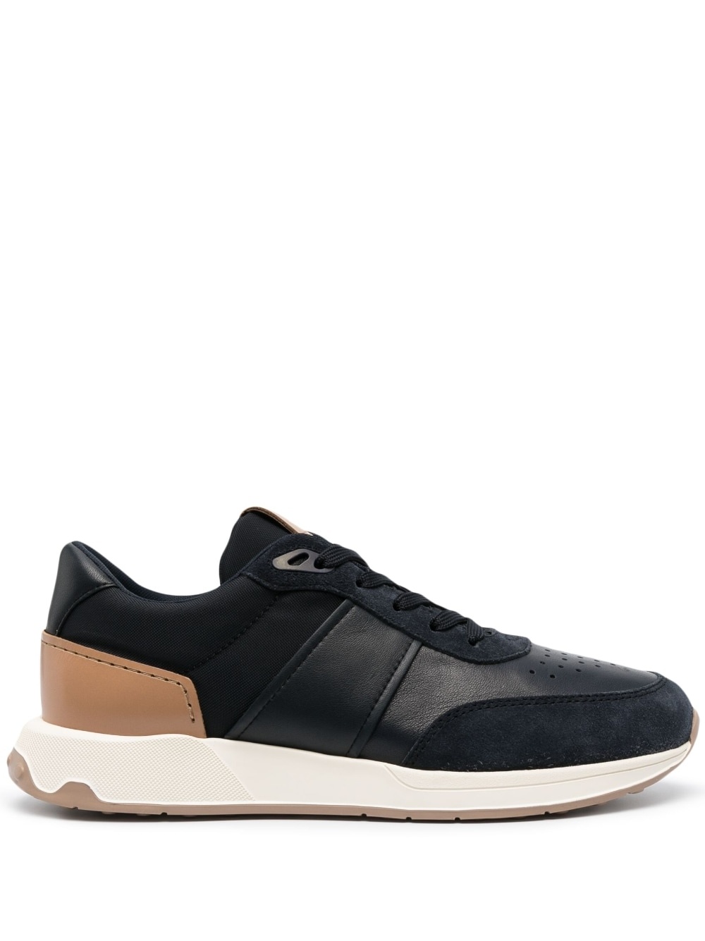 leather-trimmed low-top sneakers - 1