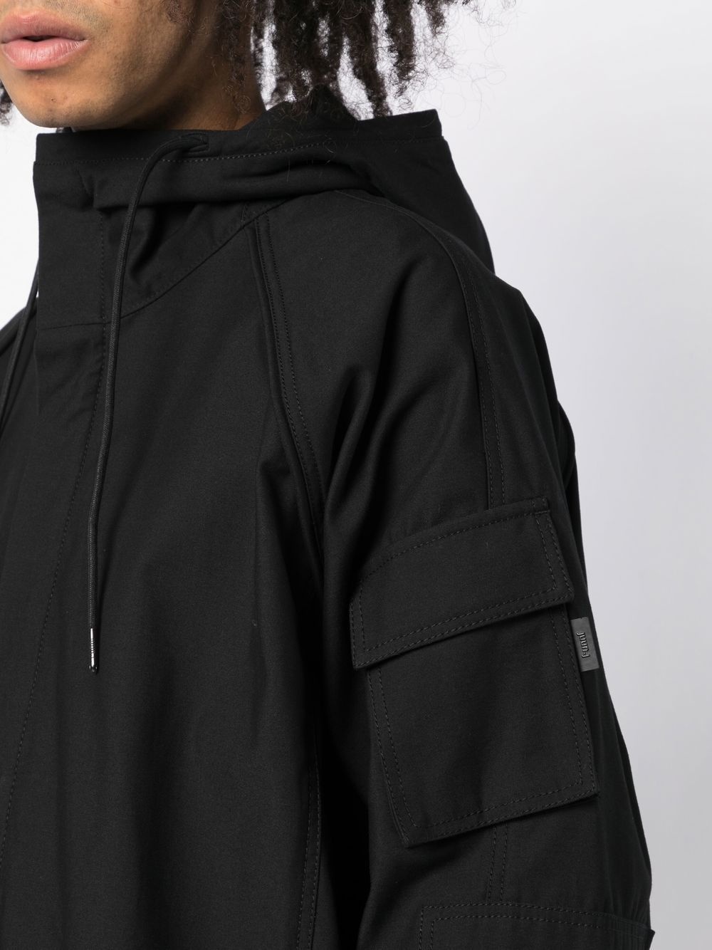 drawstring hood shirt jacket - 5