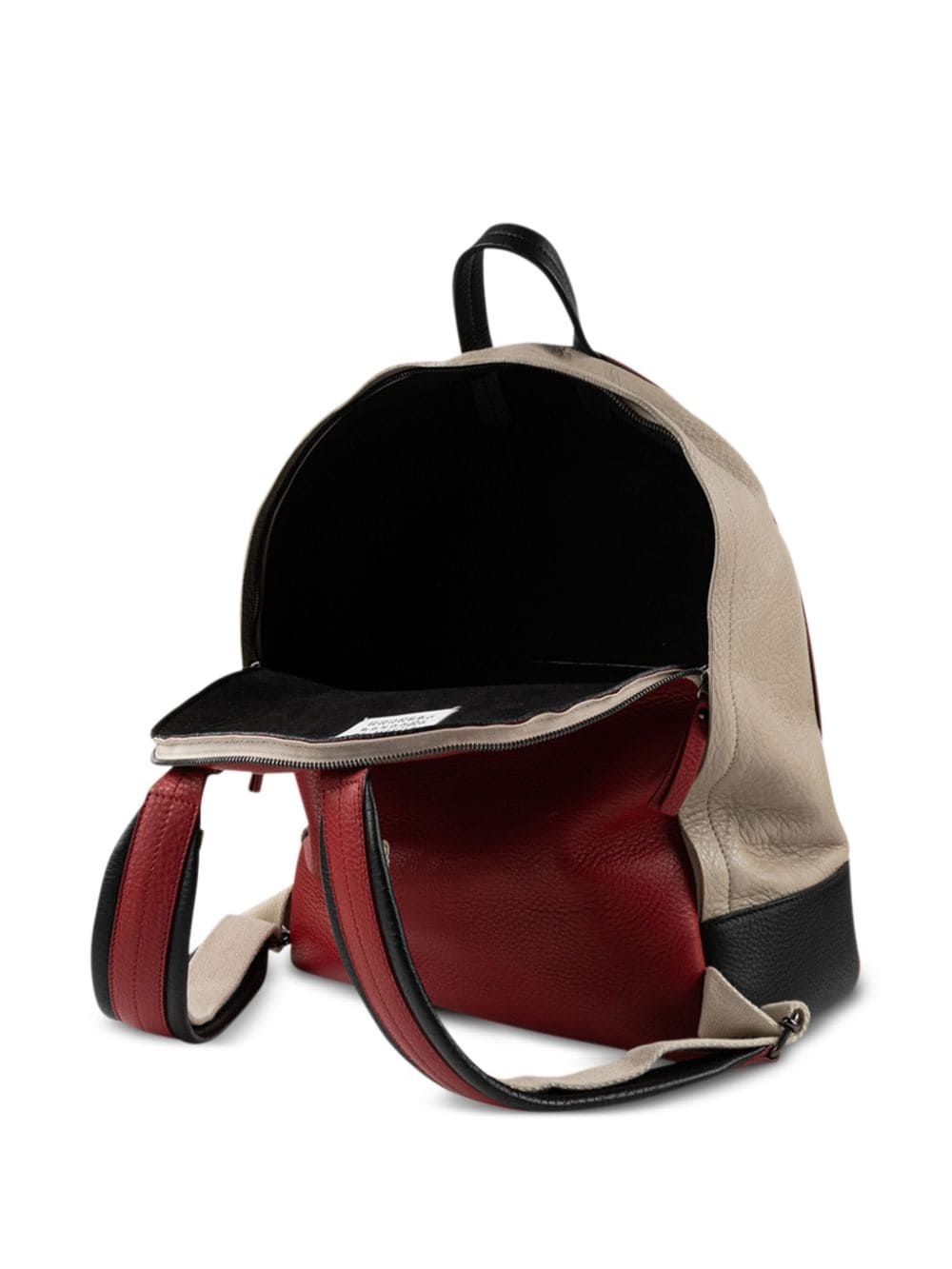 colour-block leather backpack - 4