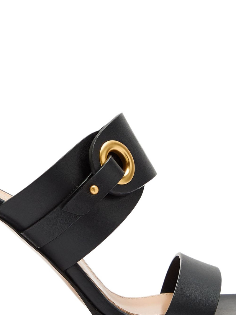 Gianvito Rossi block-heel leather sandals outlook