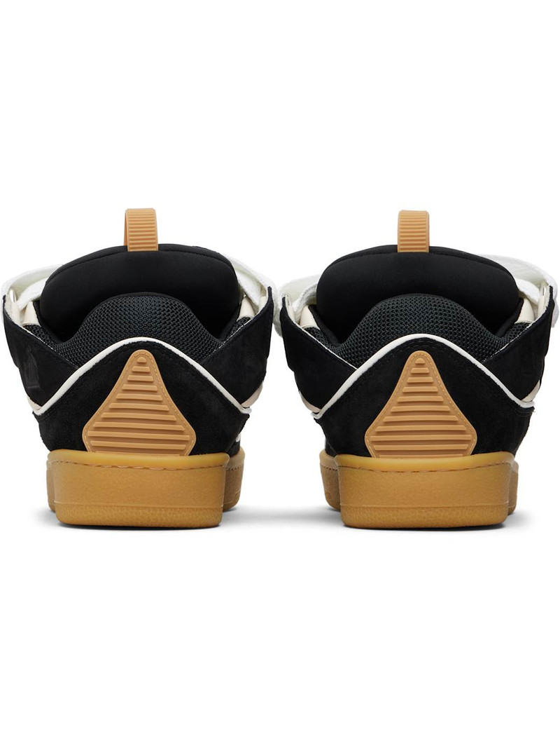 Black & Tan Curb Leather Sneakers 2