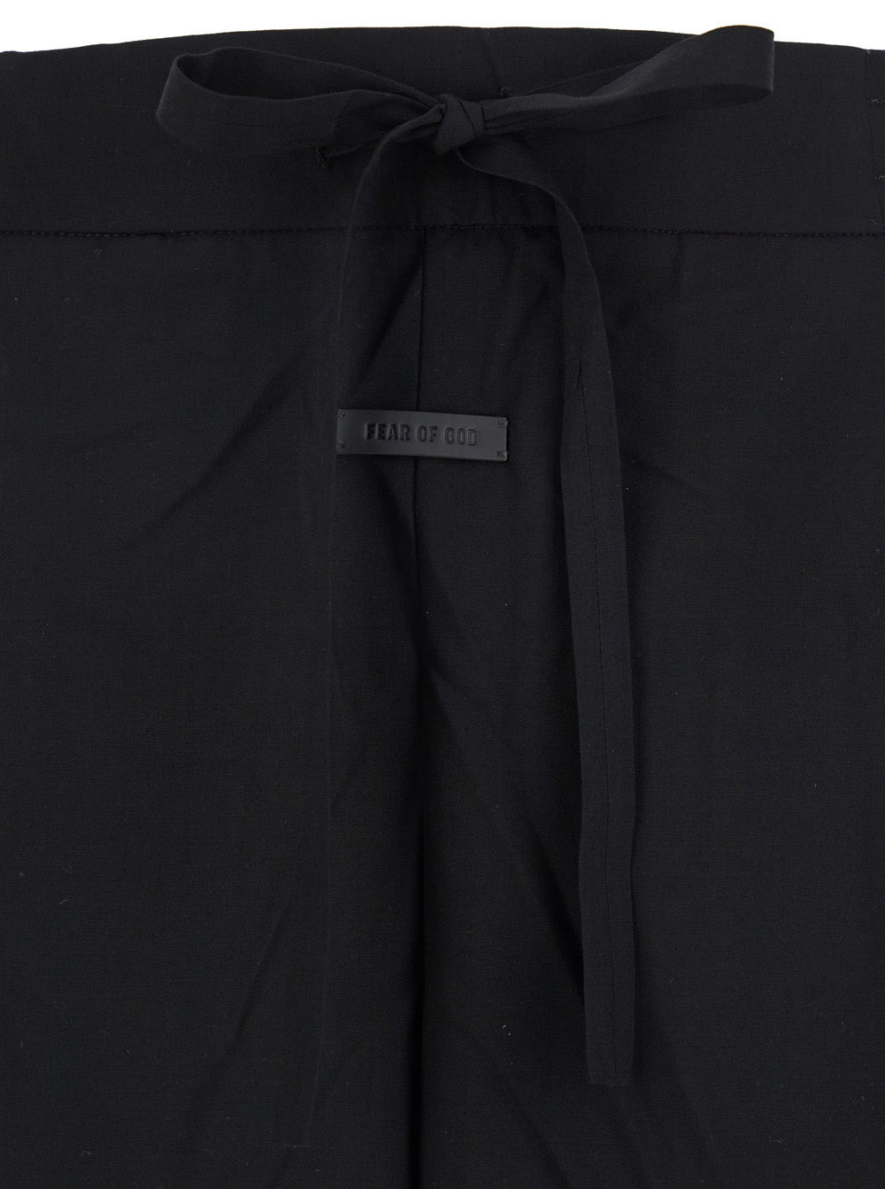 Fear Of God Men Black Pants With Front Knot Closure And Logo Patch In Cotton And Wool Blend Woman - 3