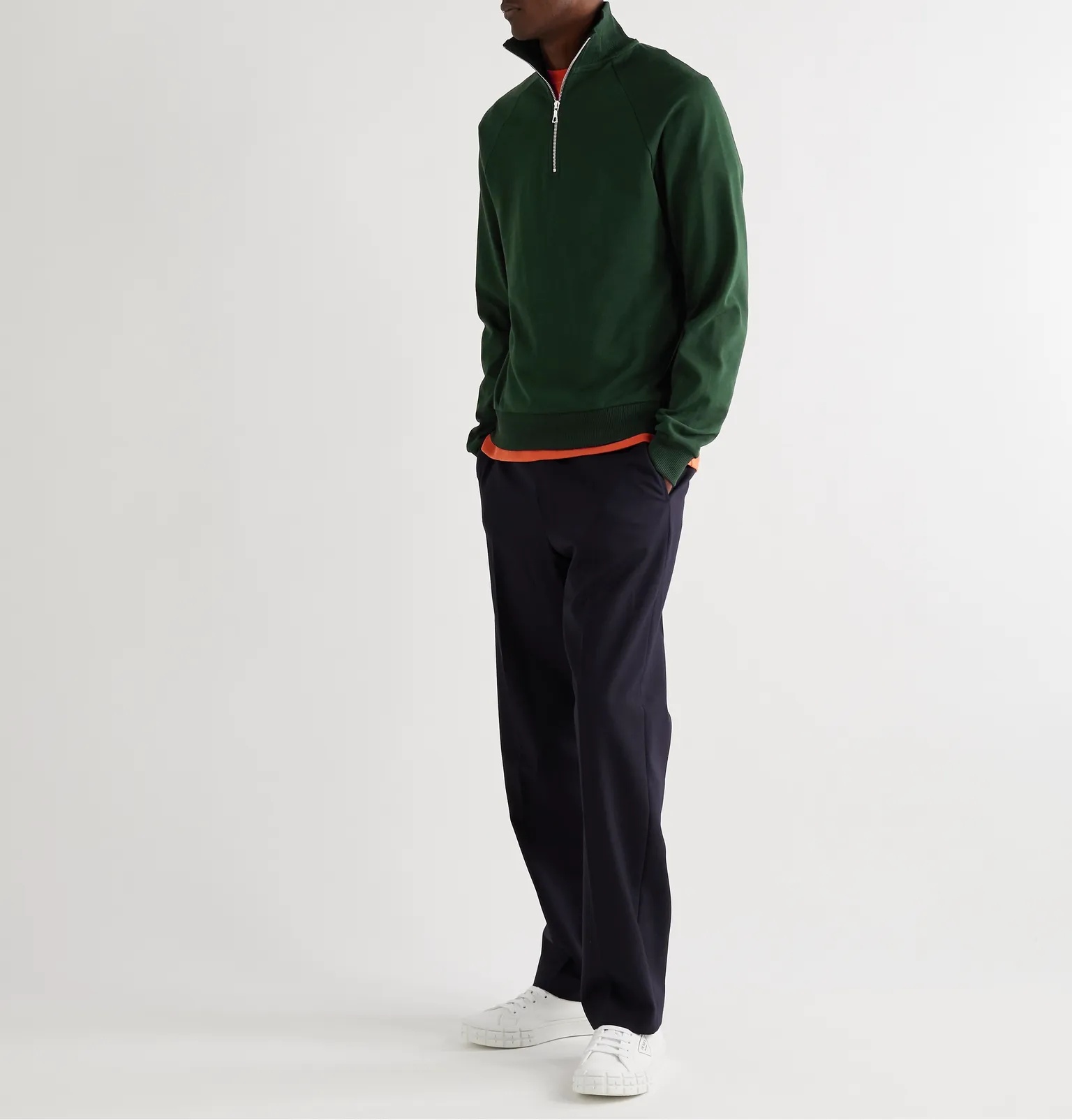 Cotton-Jersey Half-Zip Sweatshirt - 7