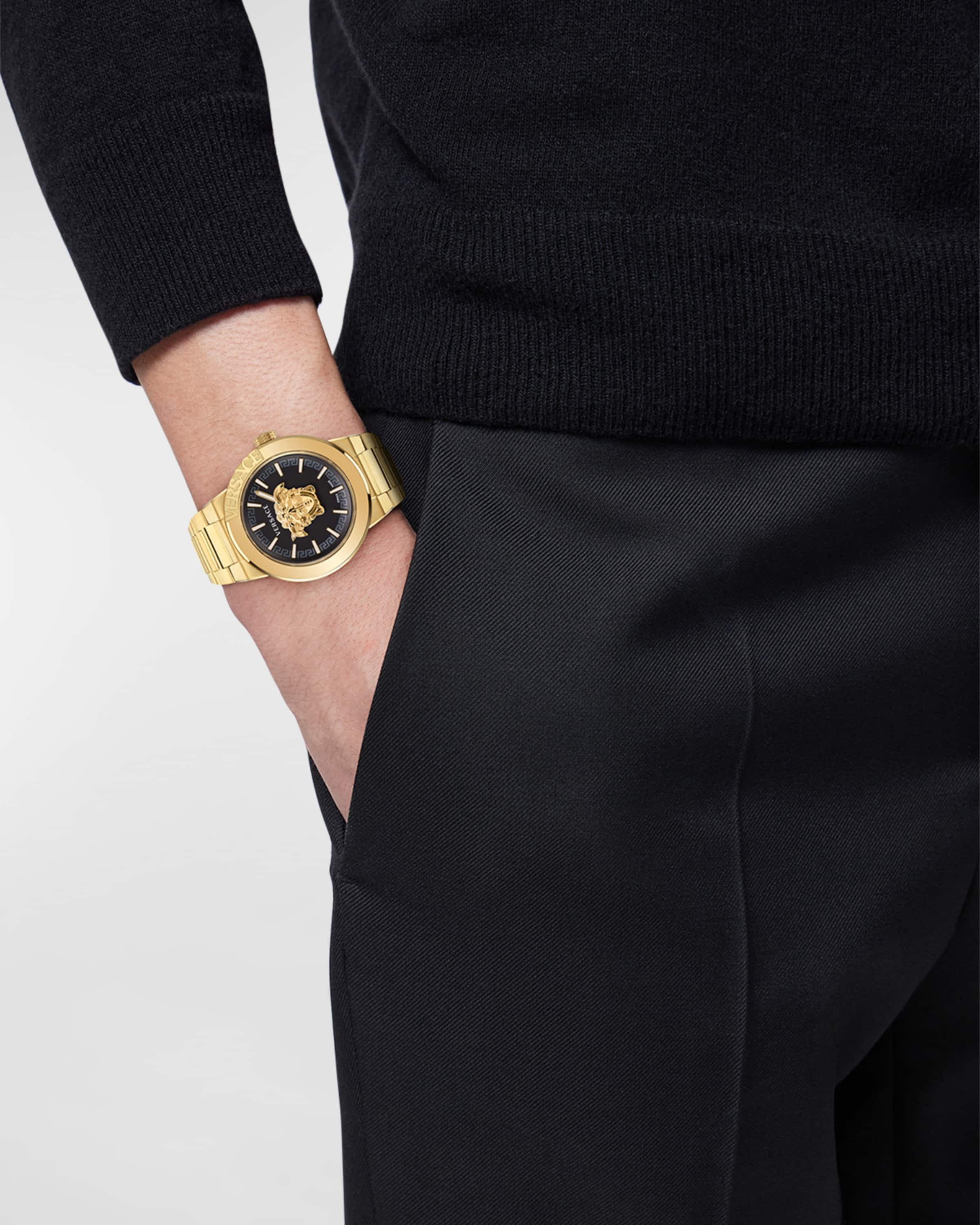 Men's Medusa Infinite IP Yellow Gold Bracelet Watch, 47mm - 2