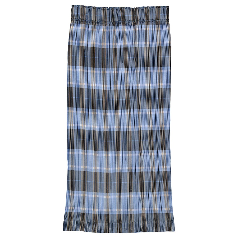 Burberry Ladies Pale Blue Check Plisse Pleated Check Pencil Skirt - 2