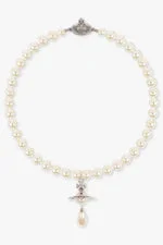 ONE ROW PEARL DROP CHOKER | WHITE/SILVER - 1