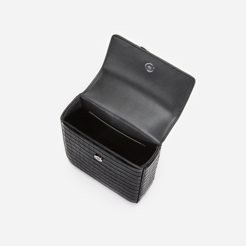 self-portrait Black Croc Leather Structured Mini Bag outlook