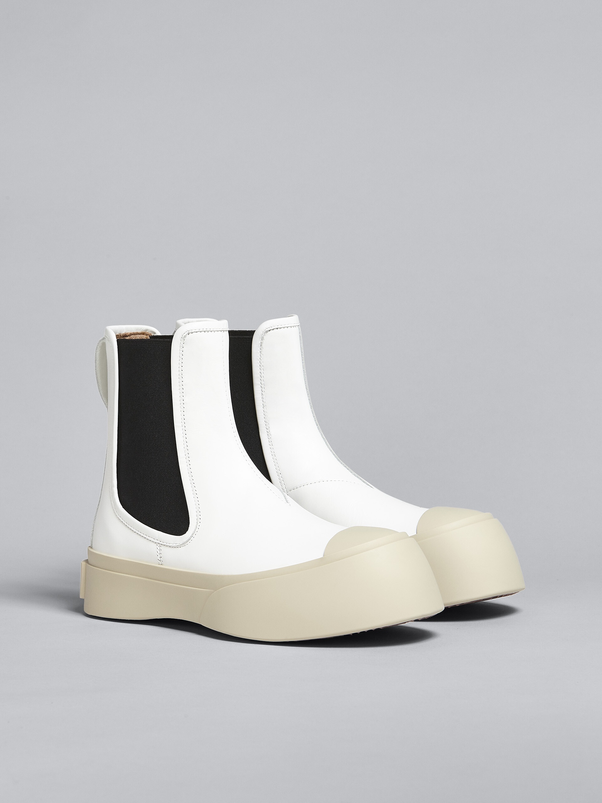 WHITE LEATHER PABLO CHELSEA BOOT - 2