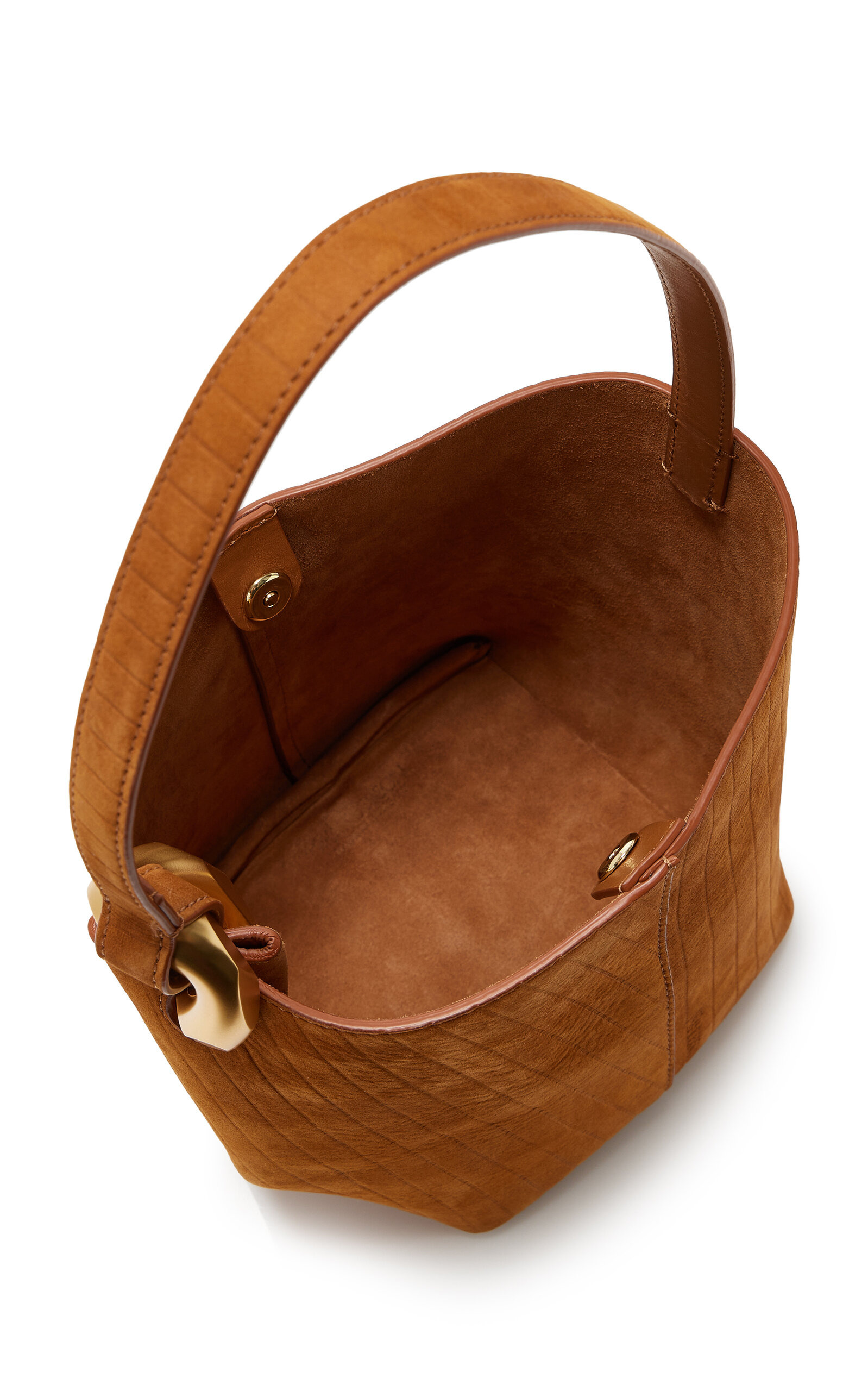 The JWA Corner Small Leather Bucket Bag brown - 5