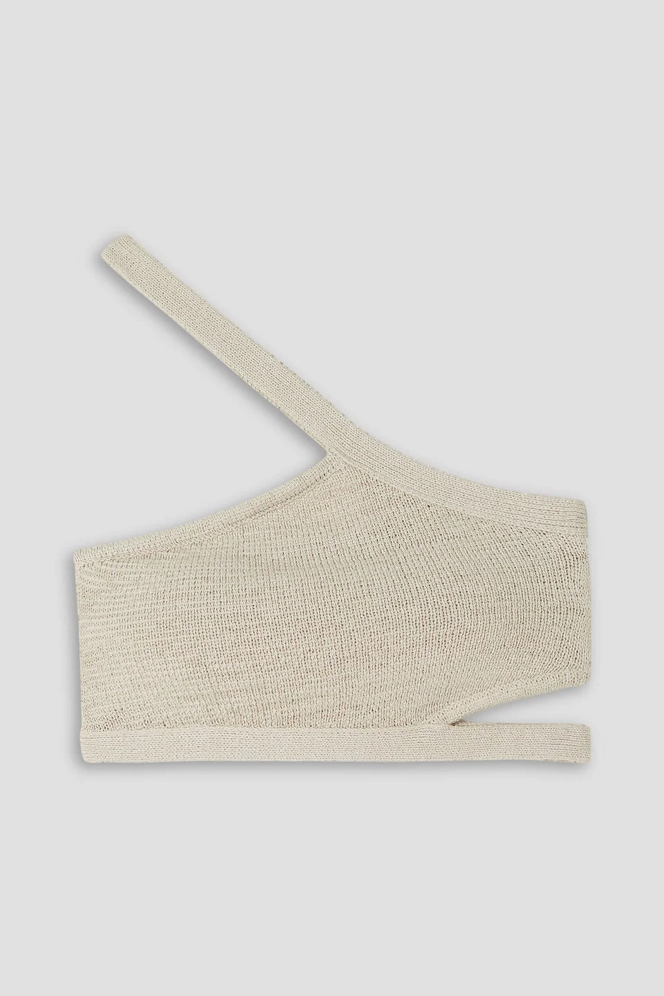 Sanura one-shoulder cropped cotton-blend top - 1