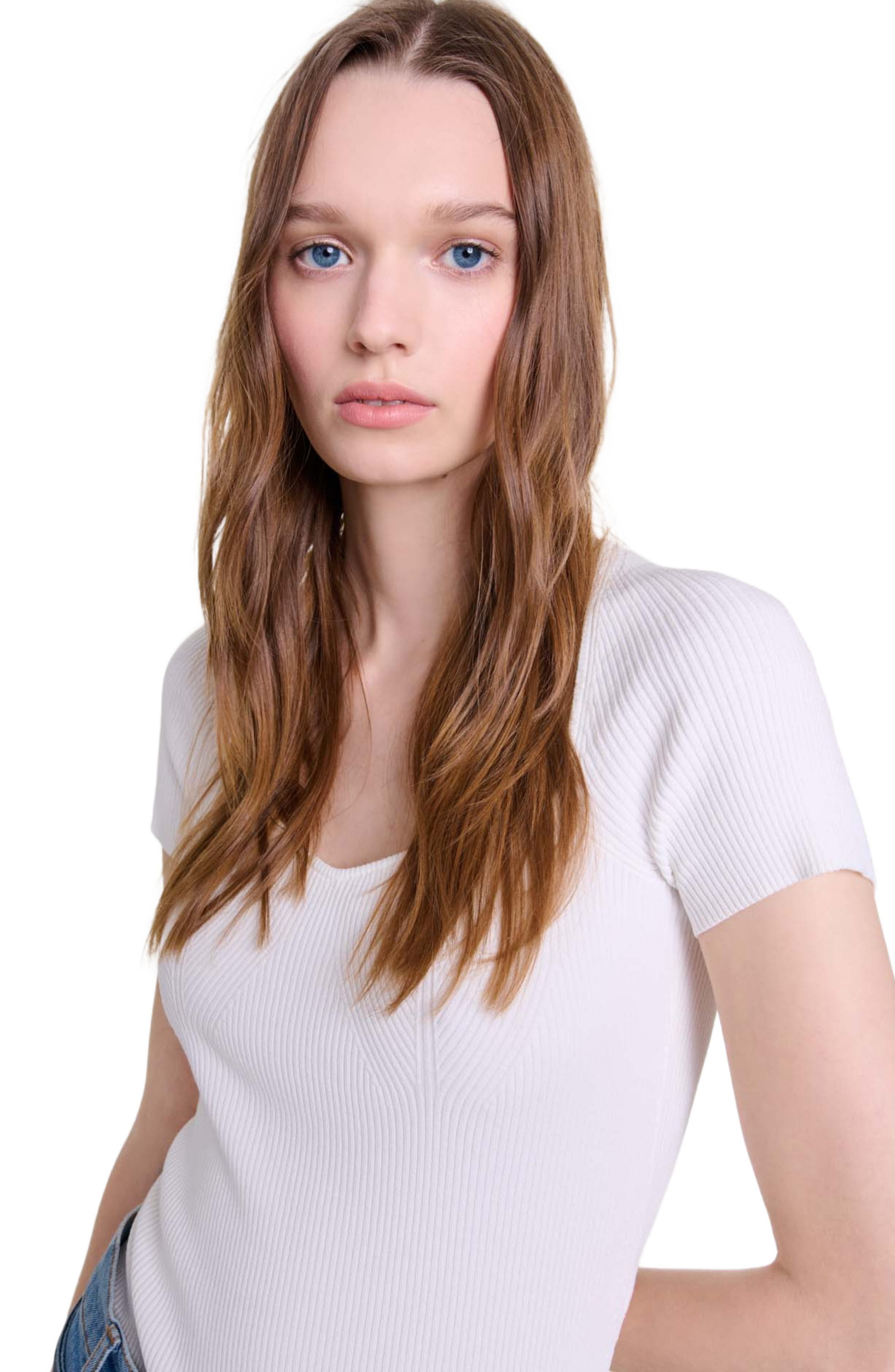 maje Knit top in Ecru at Nordstrom - 2