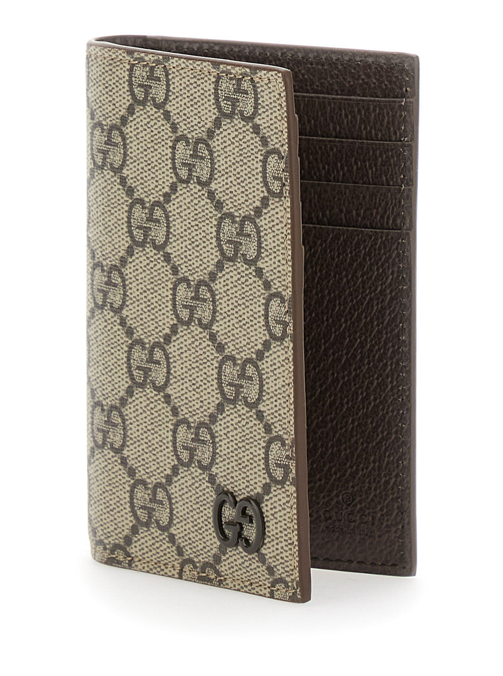 Gucci Men Beige Card Holder With All-Over Gg Motif And Logo On The Front In Fabric Man - 2