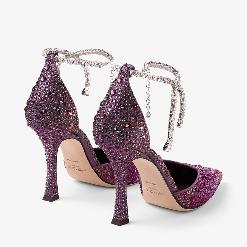 JIMMY CHOO Stevie 100
Winter Bloom and Violet Orchid Mix Satin Pumps with Degrade Crystal outlook