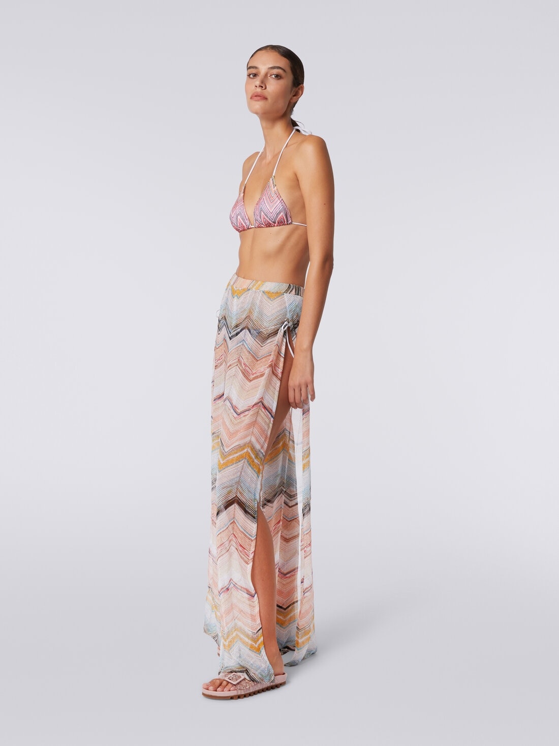 Cover up trousers in zigzag viscose blend with lurex - 3