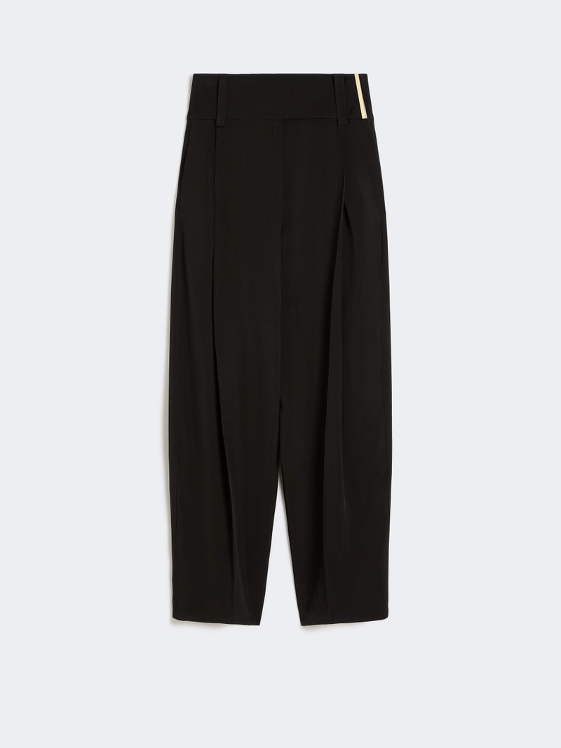 FAVETTA Wide-fit viscose satin trousers - BLACK 1