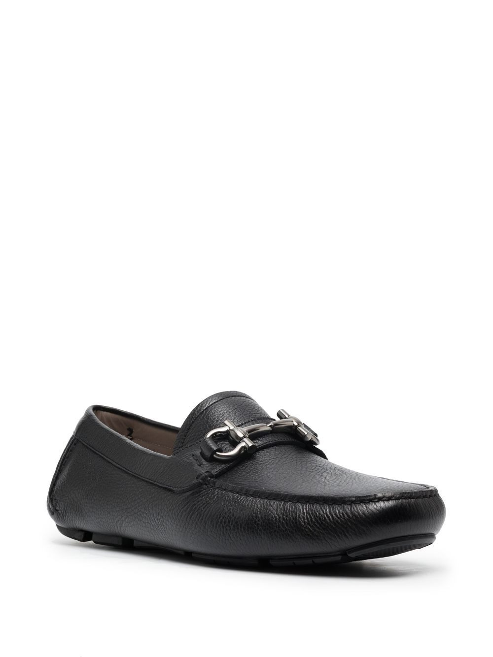 Gancini pebbled-effect loafers - 2
