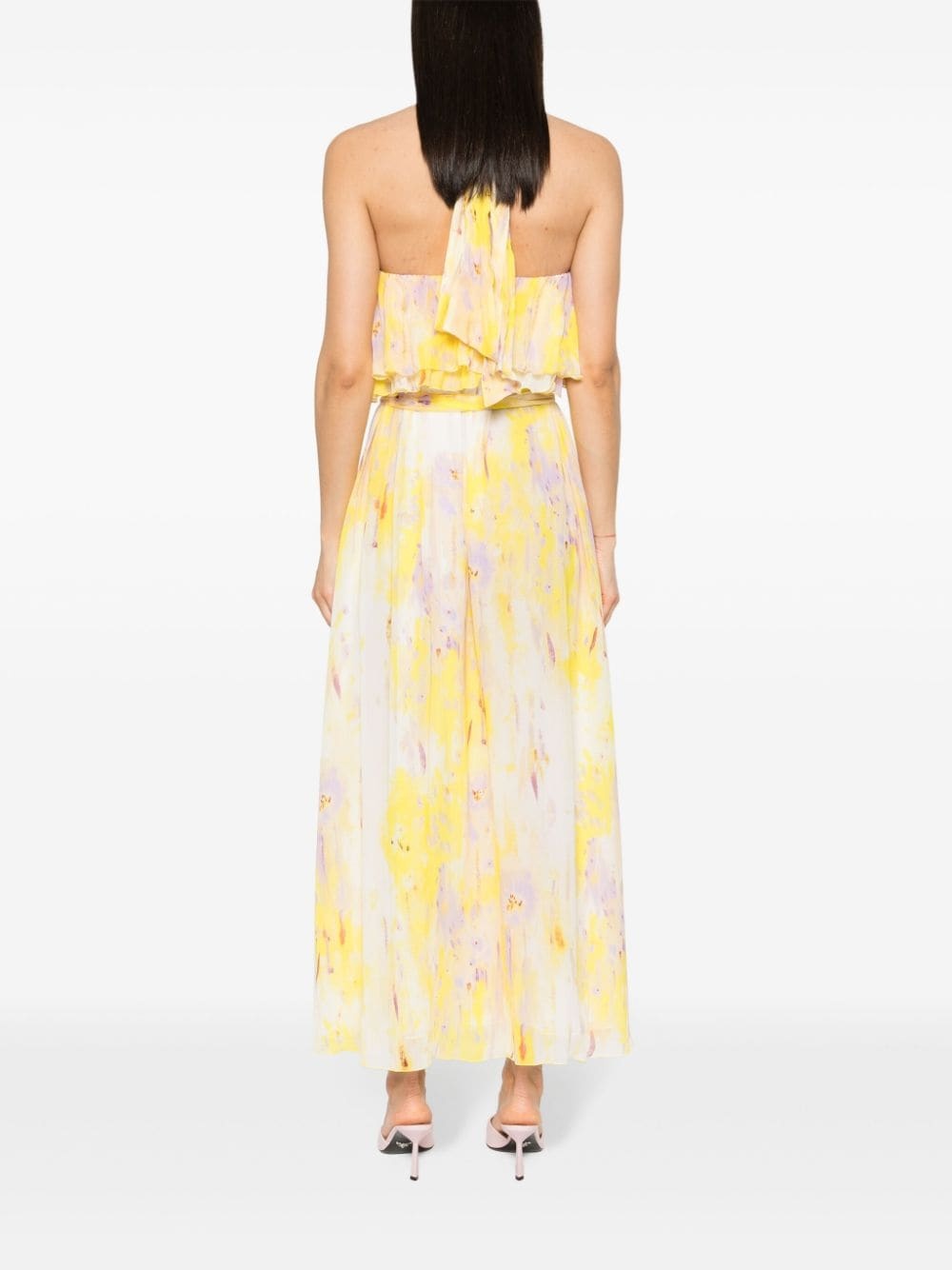floral-print ruffled-detail dress - 4