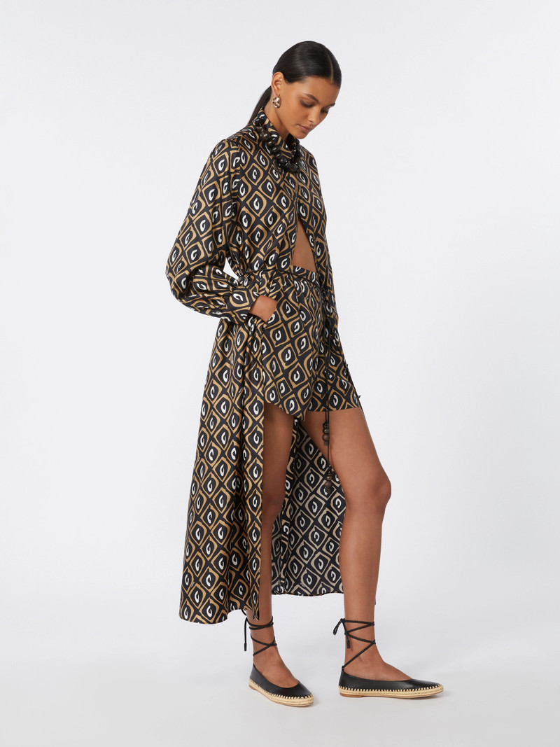 Max Mara GIARA Printed silk twill shirt dress - BLACK outlook