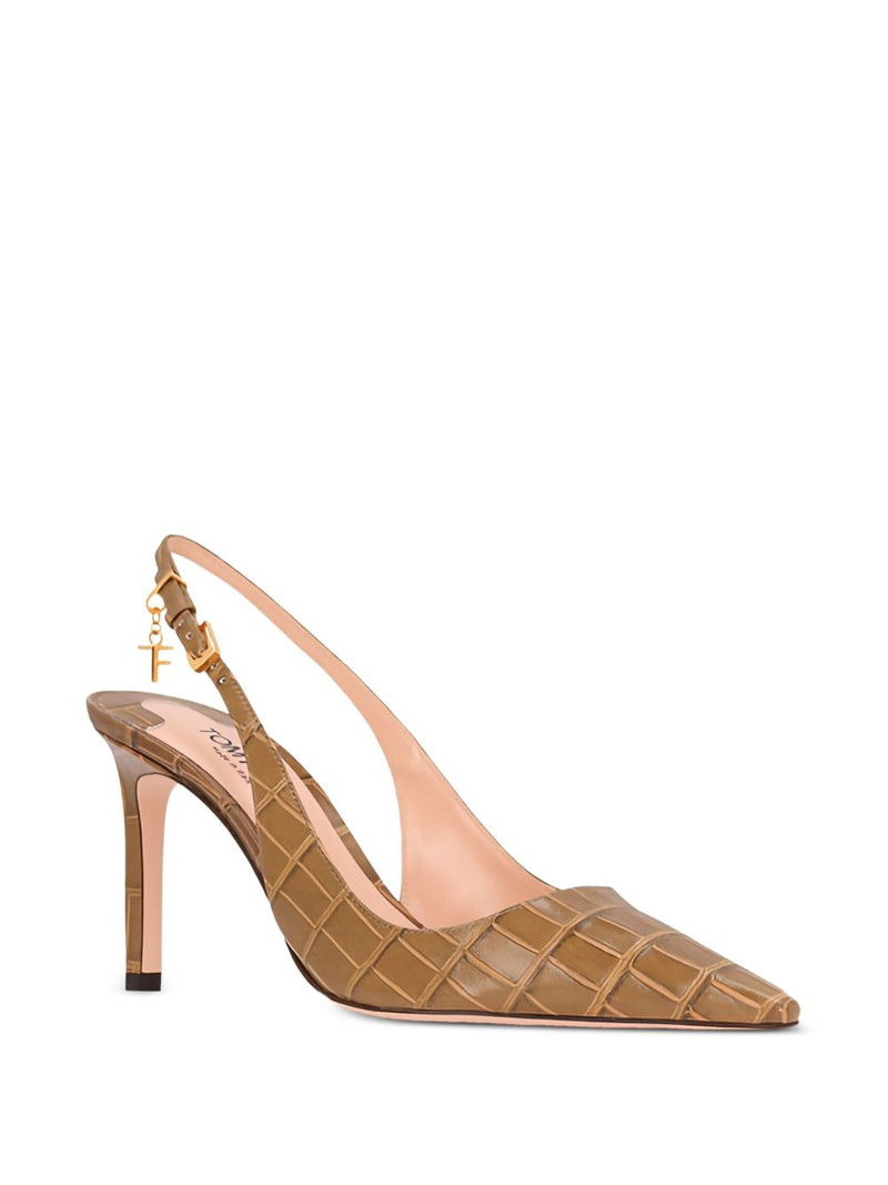 TOM FORD Angelina slingback crocodile-embossed pumps outlook