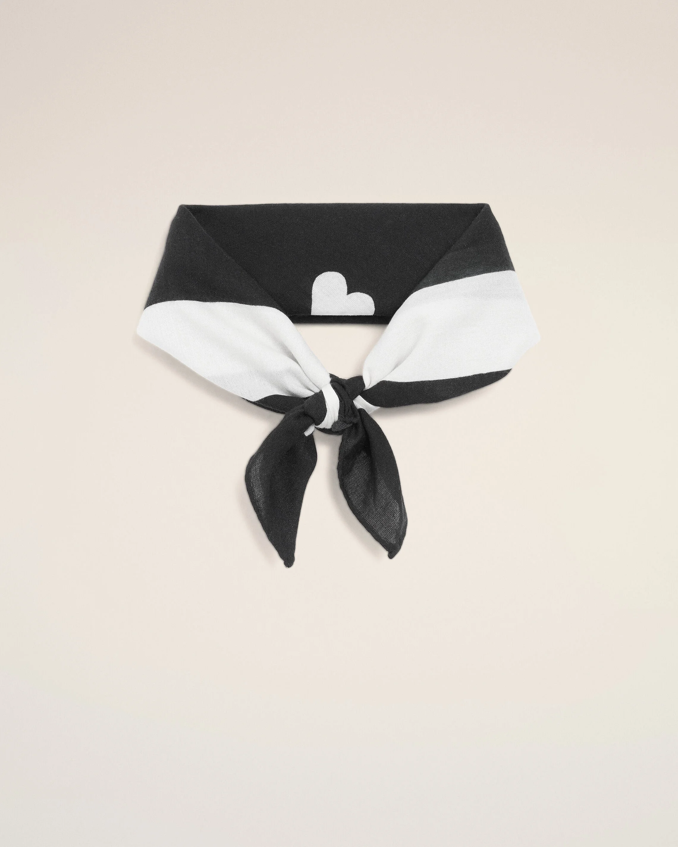 BLACK COTTON AMI DE COEUR PRINTED SCARF - 1