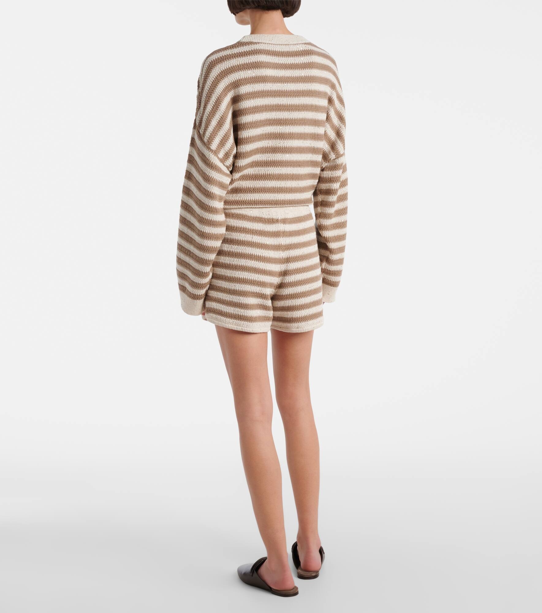 Striped cotton-blend shorts - 3