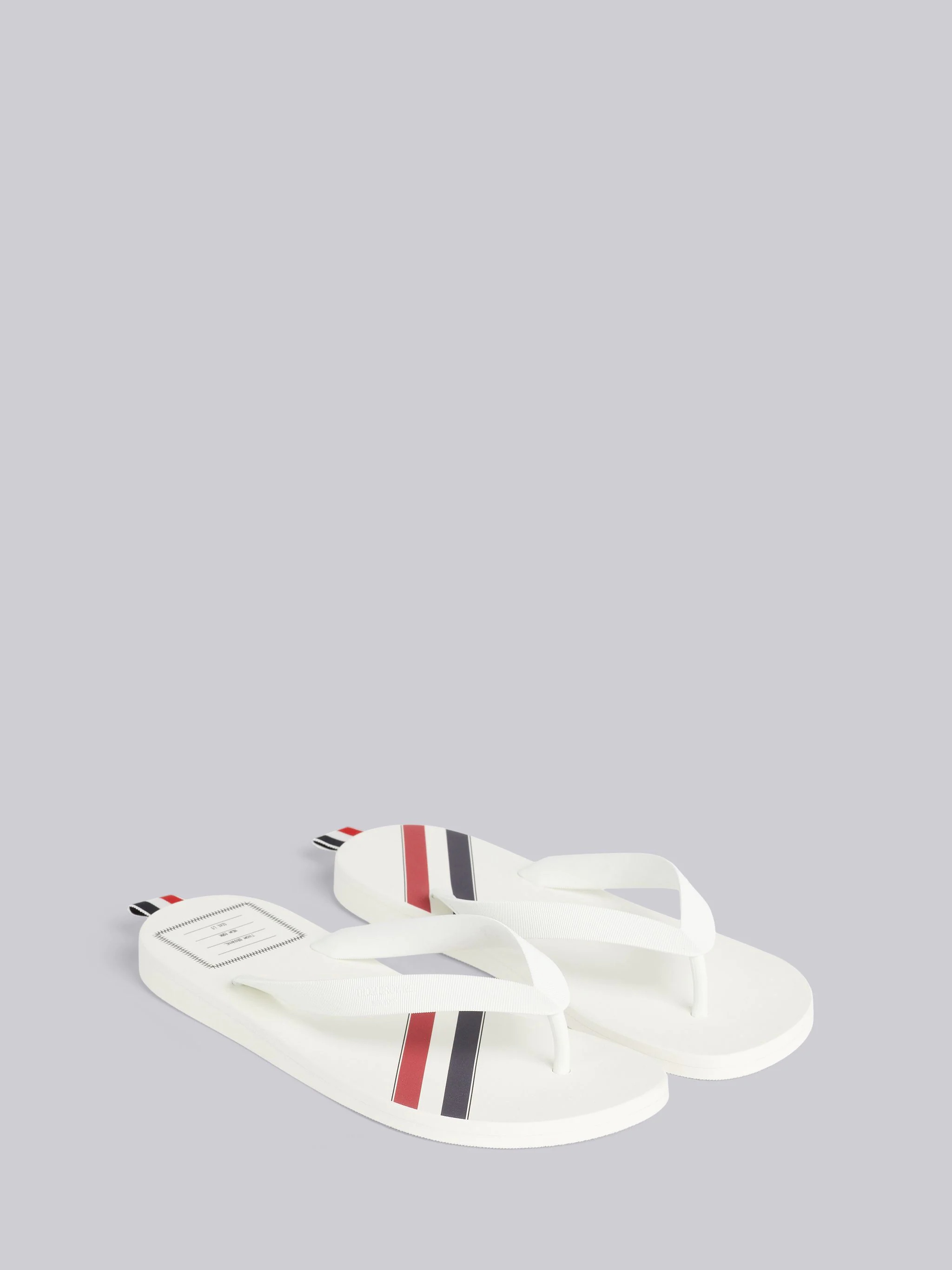 White Molded Rubber Stripe Flip Flop - 3
