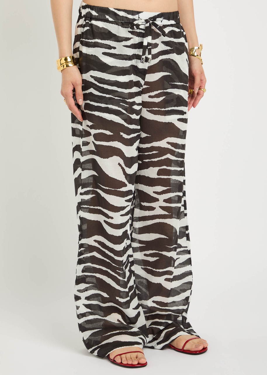 The Attico Zebra-print Sheer Cotton Trousers - 2