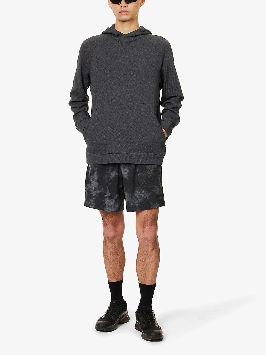 Slip-pocket regular-fit stretch cotton-blend hooded sweatshirt - 2