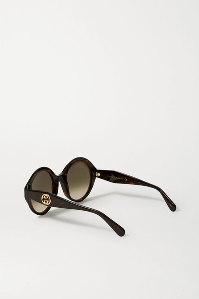 GUCCI Oversized round-frame tortoiseshell acetate sunglasses outlook