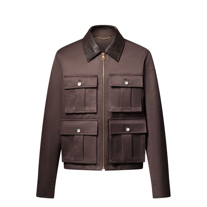 Leather Collar Chic Safari Blouson 1