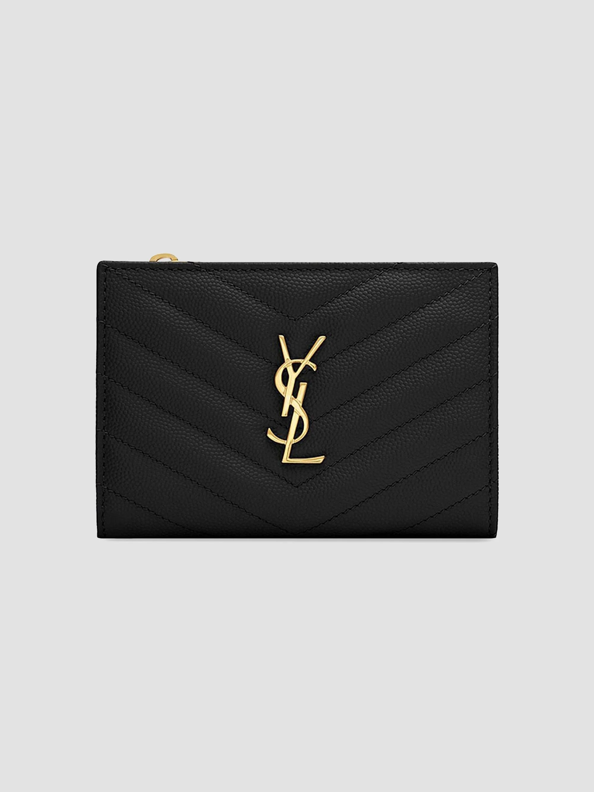 Women's Cassandre Matelasse Fragments Zipped Bi-fold Wallet - Nero Gold - 1